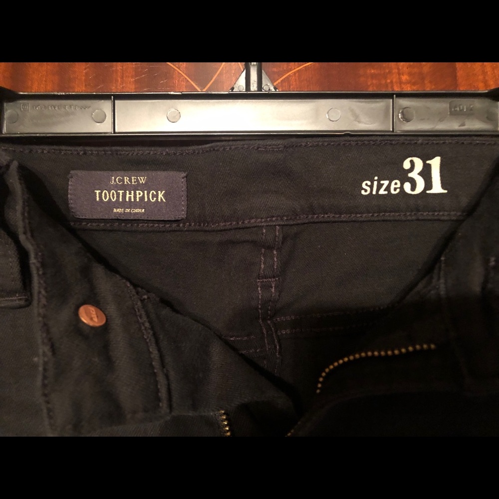 J. Crew SZ 31 Toothpick style jeans. Black washed